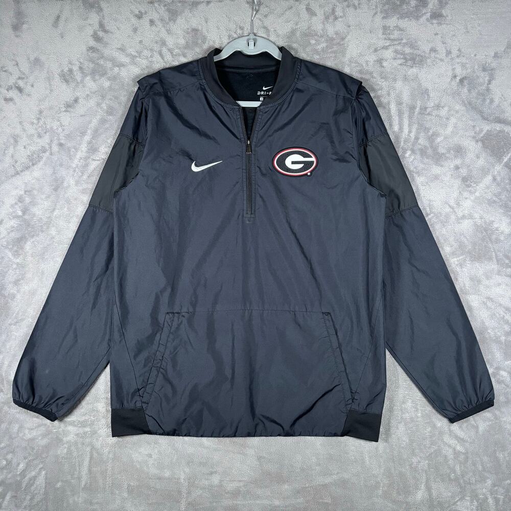 Nike Georgia Bulldogs Dri-FIT 1/4 Zip Pullover Jacket Black Men’s M